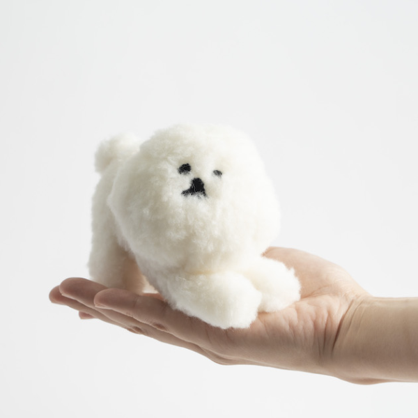 mambo & bb 比熊犬趴著毛絨玩偶吊飾 