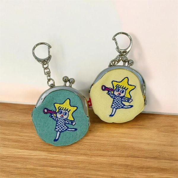 東京限定刺繡晴空塔娃娃迷你珠扣包鑰匙圈 