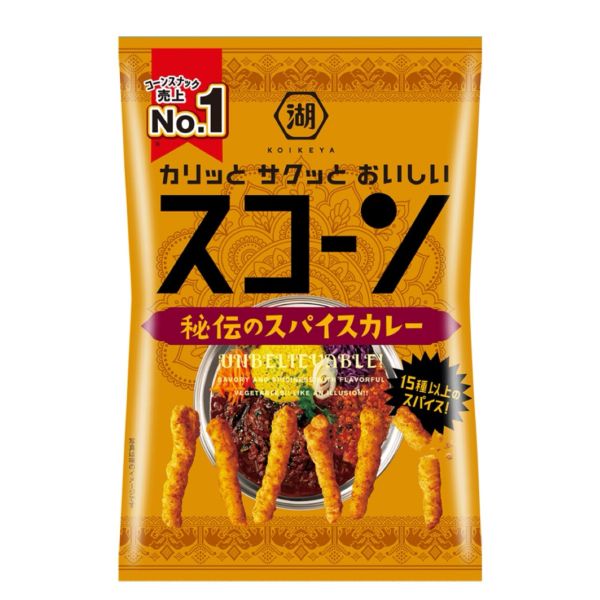 湖池屋 秘傳咖喱味玉米脆條90g 