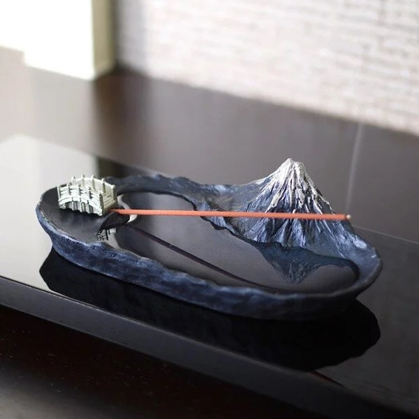 銀雅堂 倒映富士山鋁鑄線香座 