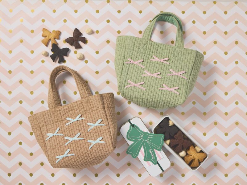 Gypsohila 蝴蝶結絎縫斜背手提袋 