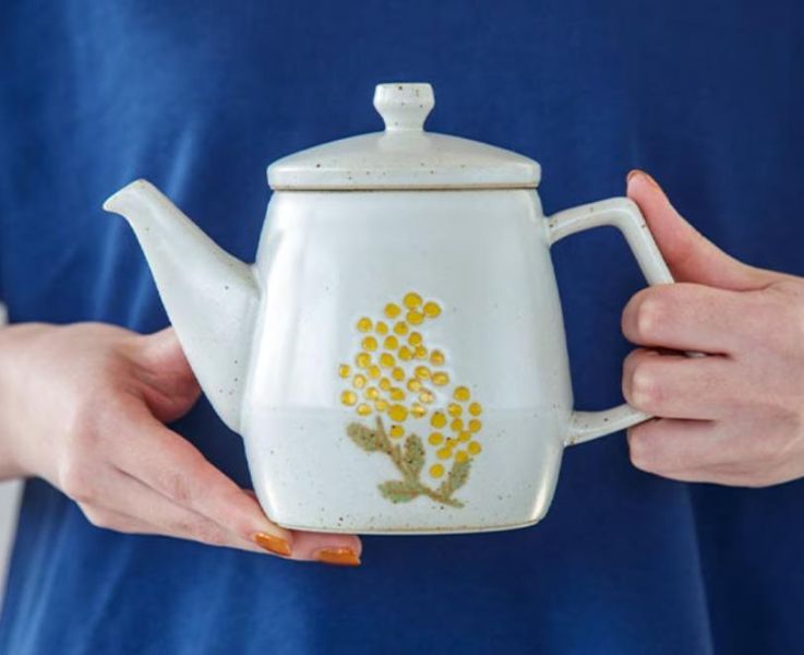 Mimosa Waltz 手繪風含羞草茶壺 