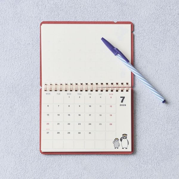 midori 企鵝站長2026燙金可立式月曆(藍) 