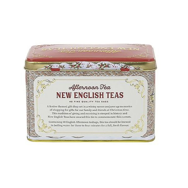 **預購** New English Teas 聖誕英式紅茶包浮雕鐵盒40入 