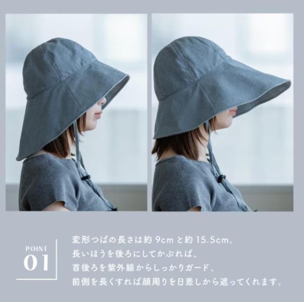CDF ètendue 防曬抗uv遮陽寬帽(灰) 