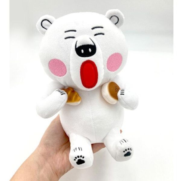 柴田啓子 大白熊吃麵包坐姿玩偶 