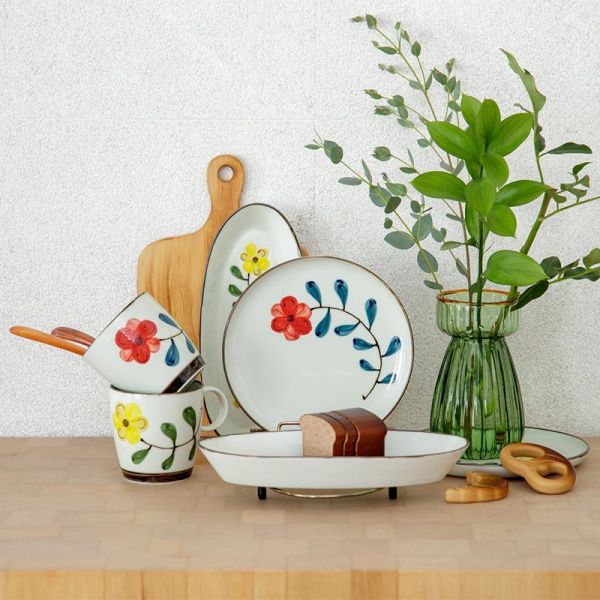 cdf 波佐見燒罌粟花陶瓷圓盤/馬克杯 