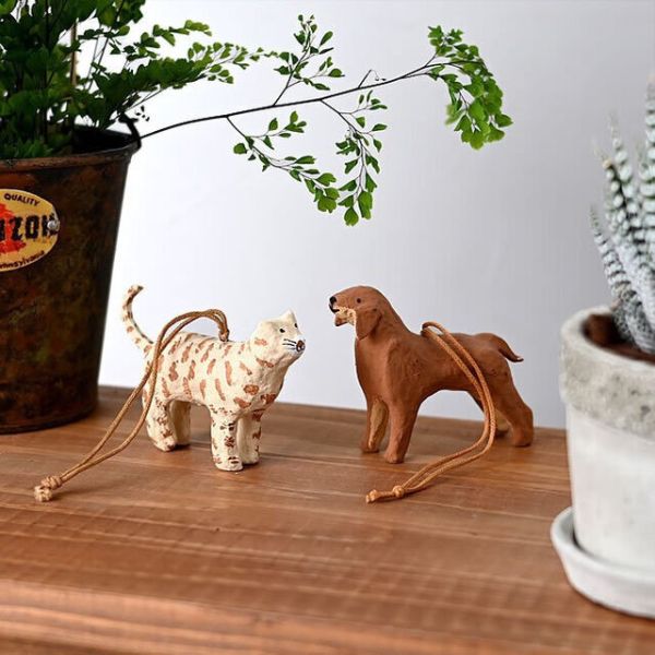 手工紙漿動物小擺飾 