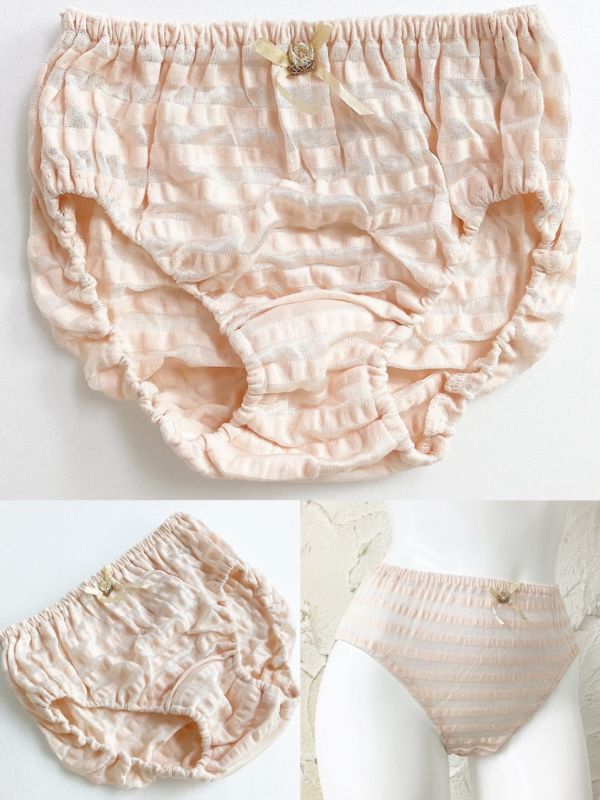 Tunic 花朵條紋蕾絲棉質三角內褲 