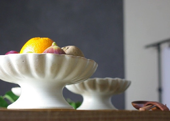 Kinari 復古霧面陶瓷水果盤L(白) 