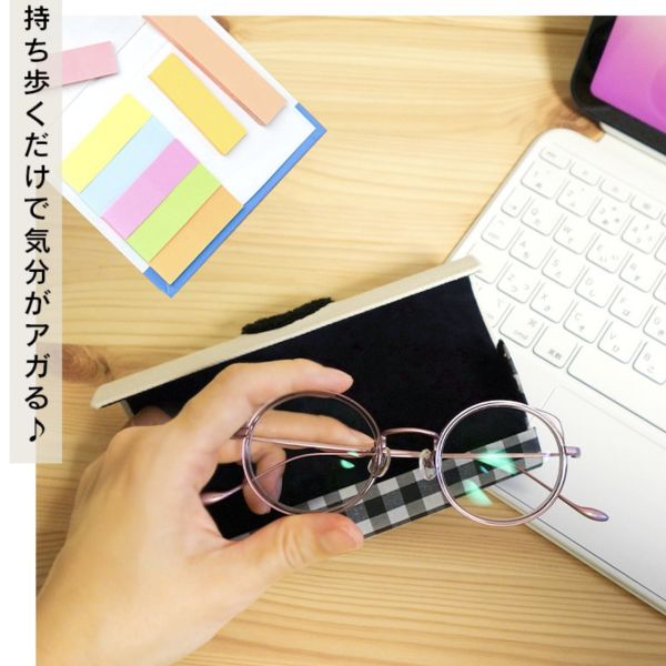 Suica 企鵝 格紋眼鏡盒 