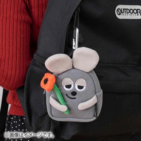 zowie 田鼠阿佛拿花背包造型收納包登山扣 