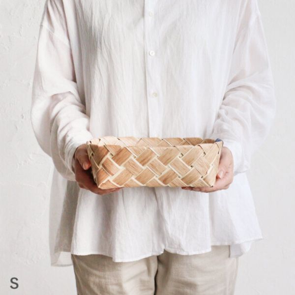 KURA 天然木片編織收納籃 