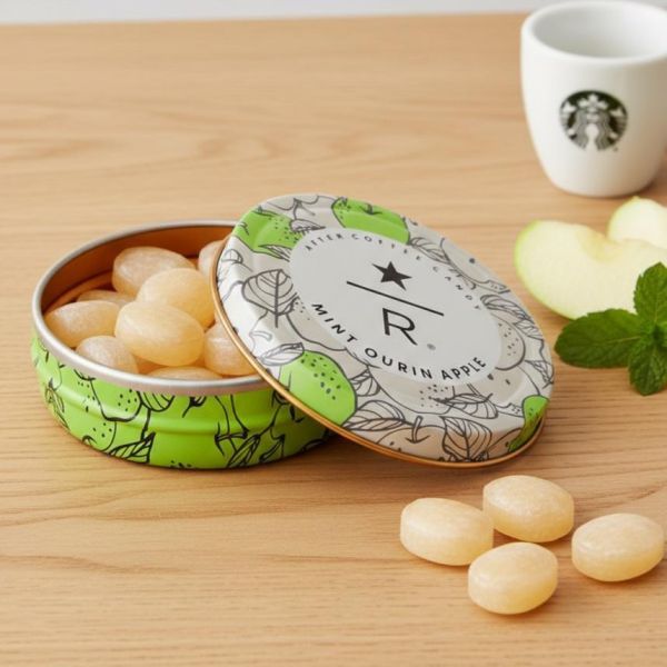 tokyo星巴克臻選草莓/青蘋果薄荷硬糖圓罐 