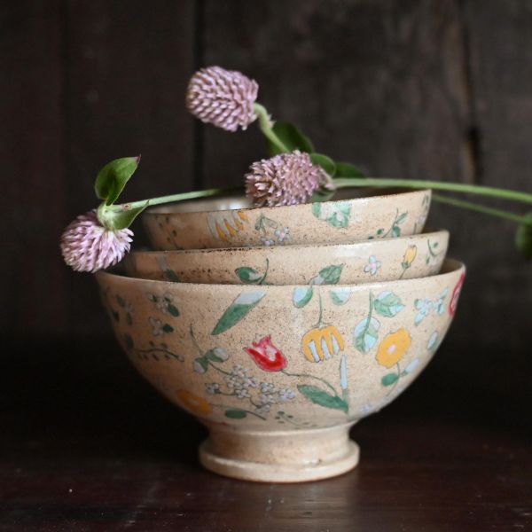 45R阿部慎太朗手工陶藝花卉馬克杯/圓盤 