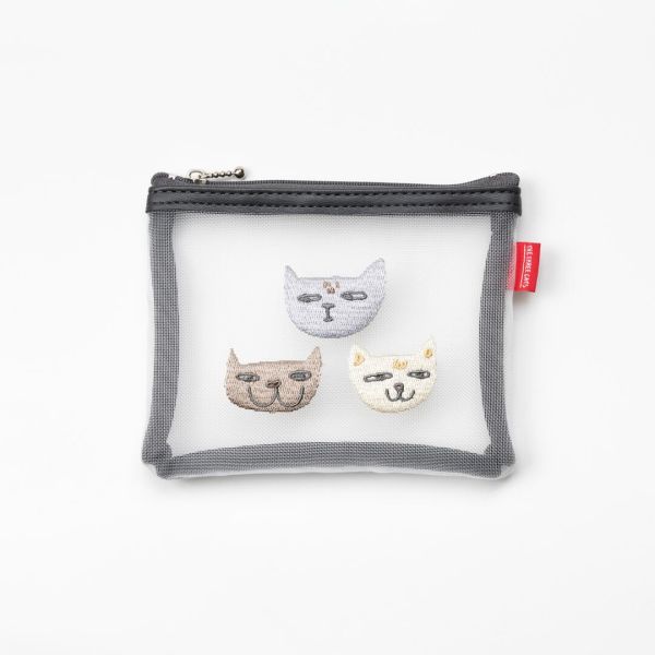 The Three Cats透明網格扁平收納包 