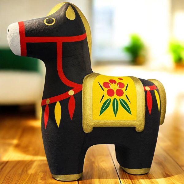 日式馬年干支午和紙擺設(黑) 