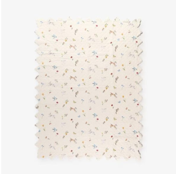 Afternoon Tea莊島步音動物花朵插圖多功能毯(米) 