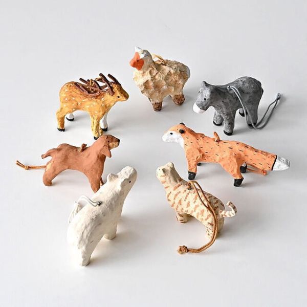 手工紙漿動物小擺飾 