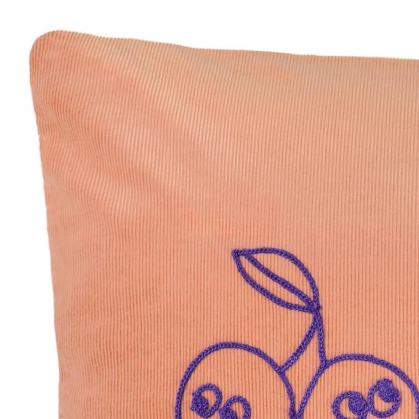 unico 刺繡小圖雙色燈芯絨抱枕套 
