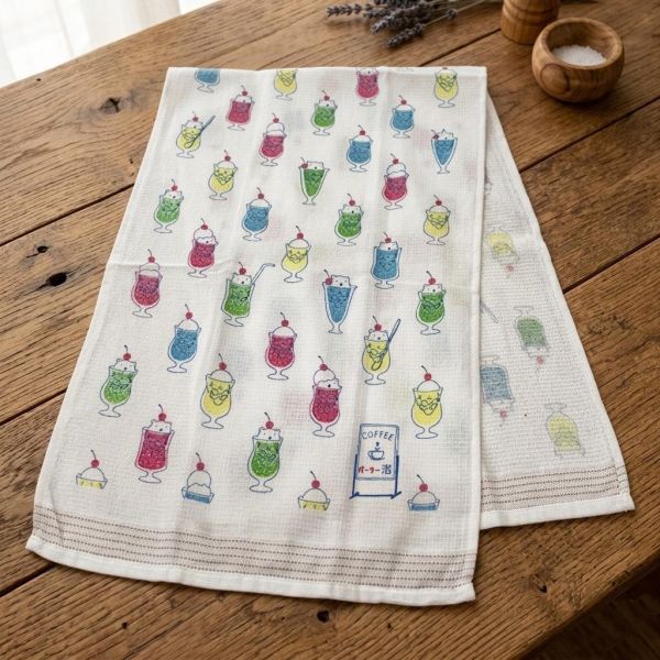 kontex 插圖紗布純棉長巾 