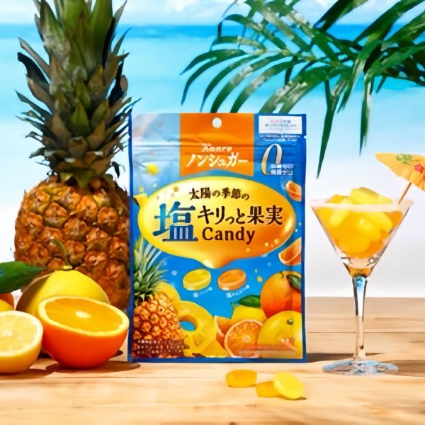 **預購** Kanro 無糖鳳梨柑橘鹽糖夾鏈袋 