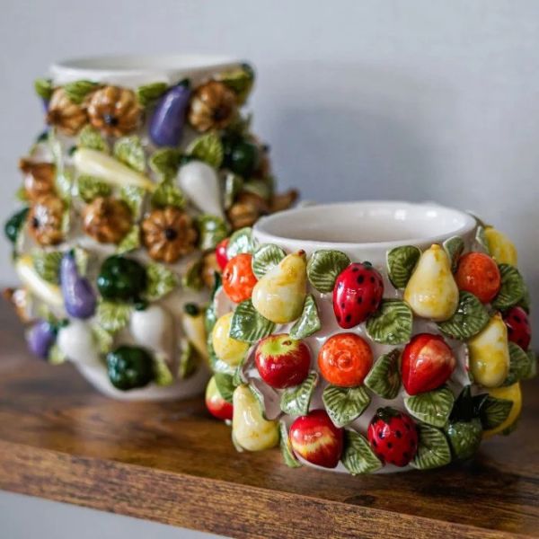 Des pots 滿版立體可可豆&蔬菜&水果陶瓷花瓶 