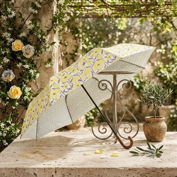 estaa 100%晴雨兼用滿版黃花手把摺疊傘 