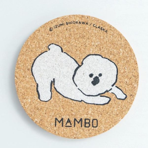 mambo & bb 比熊犬軟木杯墊 