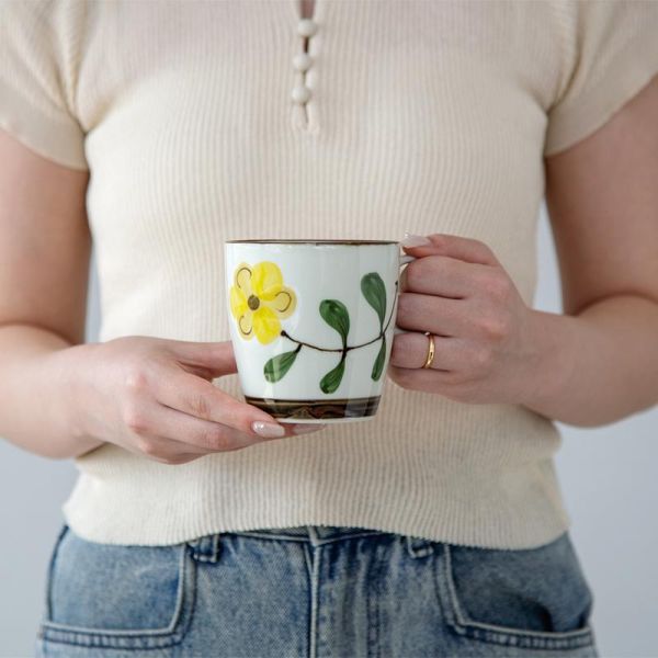 cdf 波佐見燒罌粟花陶瓷圓盤/馬克杯 