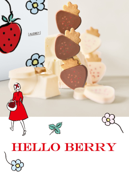 **預購** Audrey造型乾燥草莓牛奶巧克力餅乾5入 