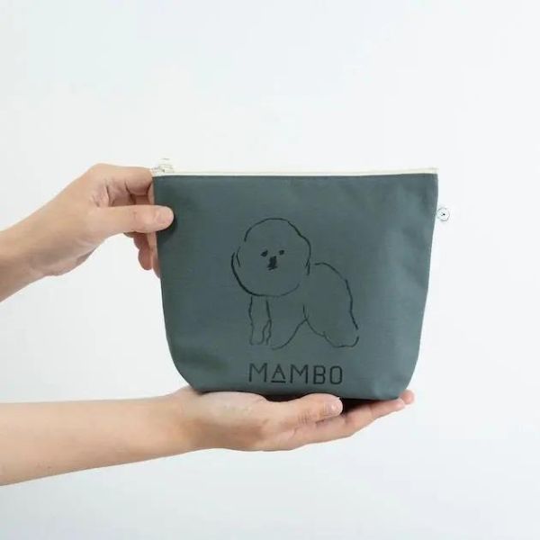 mambo & bb 比熊犬舟型綿布收納包 