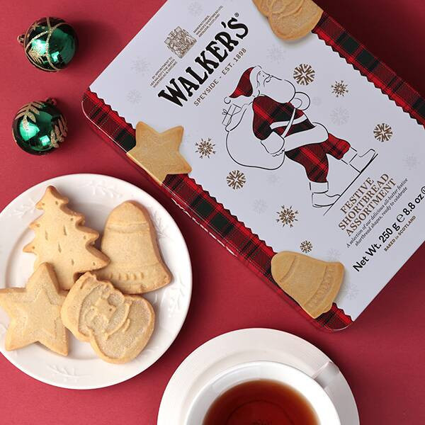 **預購** Walkers 聖誕四種造型原味餅乾鐵盒/禮盒 