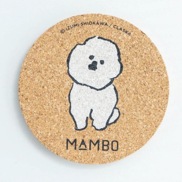 mambo & bb 比熊犬軟木杯墊 