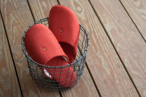 中川政七 小鹿刺繡綿麻室內拖鞋 