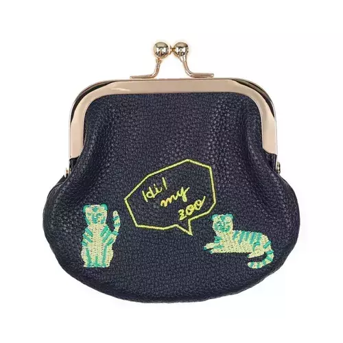 Hi!MYZoo 刺繡皮革口金包 