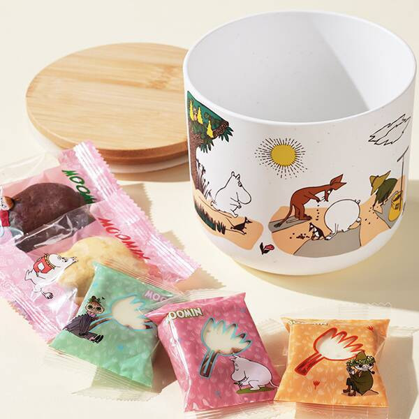 Moomin 木蓋竹纖維收納罐附餅乾 