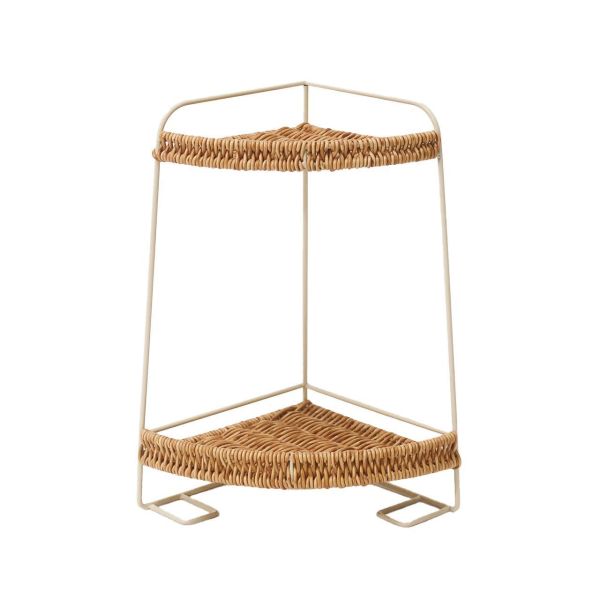 UTILE藤編雙層轉角置物架 