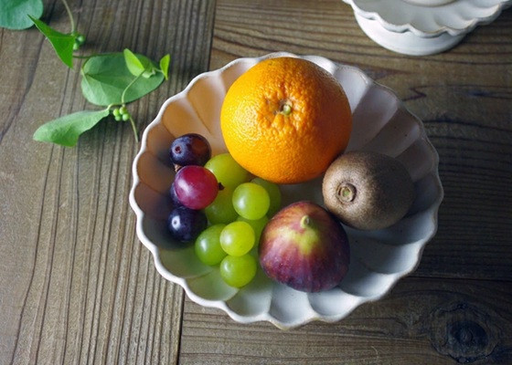 Kinari 復古霧面陶瓷水果盤L(白) 