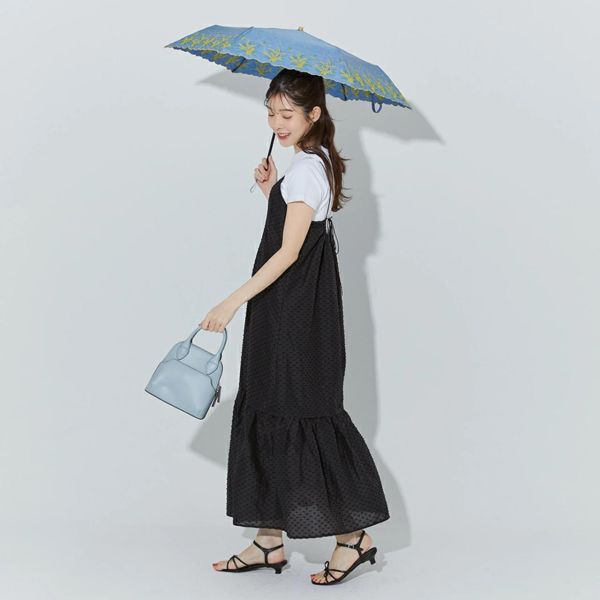 because 鬱金香刺繡晴雨專用摺疊傘 