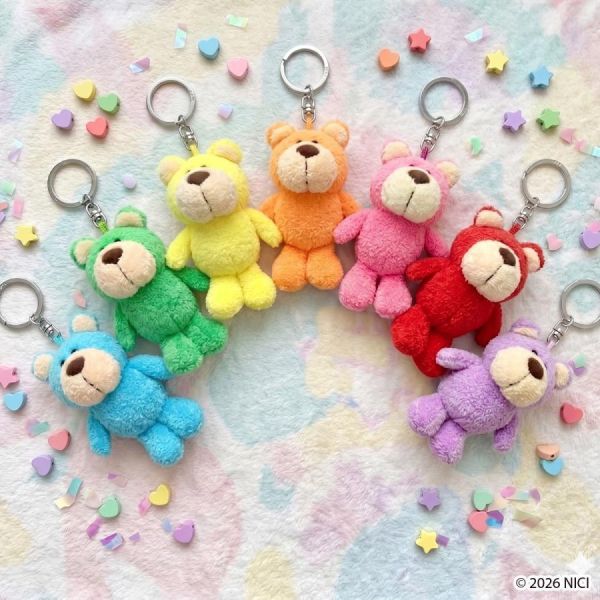 Nici 40週年限定彩色小熊玩偶吊飾10cm 
