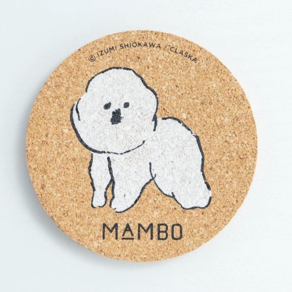 mambo & bb 比熊犬軟木杯墊 