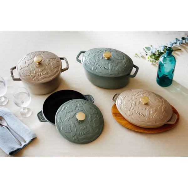STAUB × mina perhonen 皆川明cocotte ocean琺瑯鑄鐵鍋20cm 