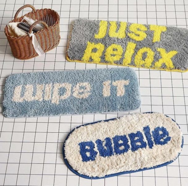 campas 字母毛絨地墊 