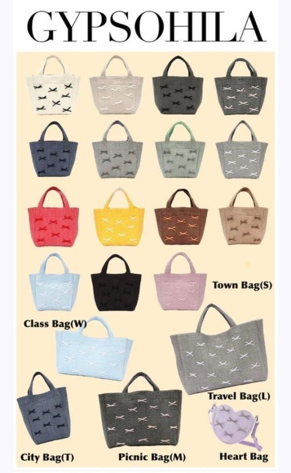 Gypsohila 蝴蝶結絎縫斜背手提袋 