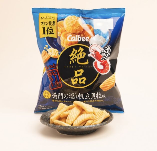 Calbee 鳴門鹽&帆立貝柱蝦味先 