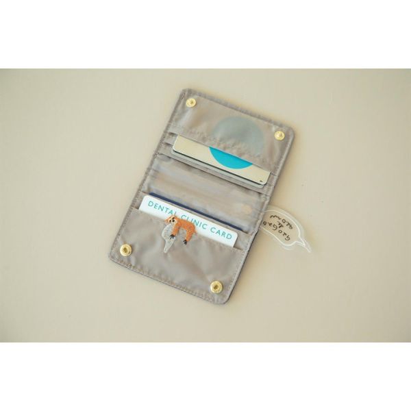 CDF 動物刺繡尼龍卡片夾(樹懶紫) 