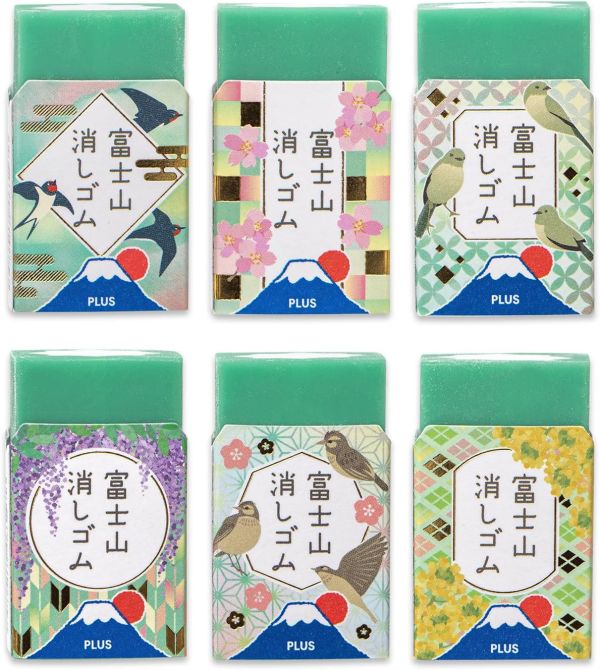 PLUS AIR IN 限定款春日和綠富士山櫻花橡皮擦 