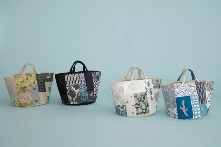 mina perhonen皆川明刺繡拼布圓底手提袋 