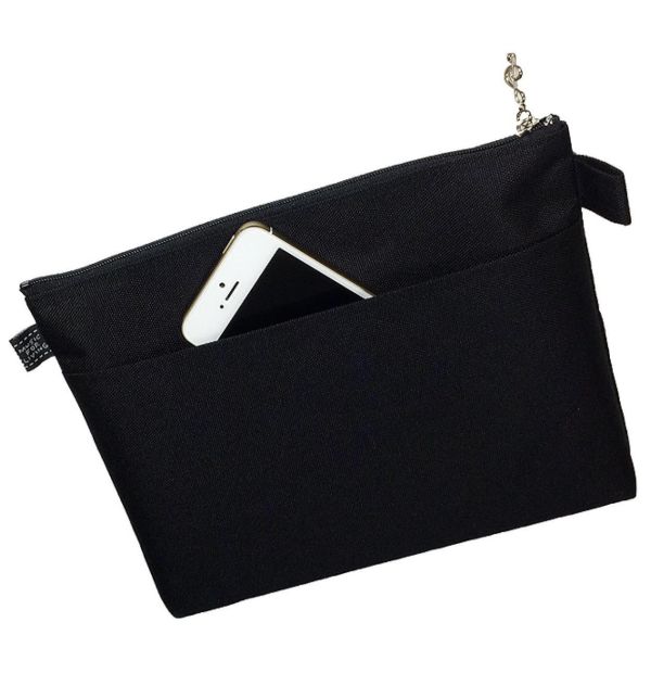 眼睛刺繡鋼琴扁平收納包(黑) 